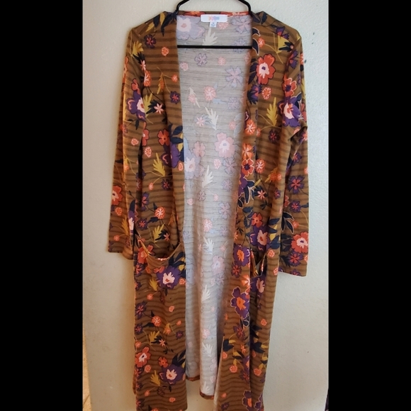 Lularoe Sarah Floral Boho Peasant Duster Cardigan - Picture 1 of 5